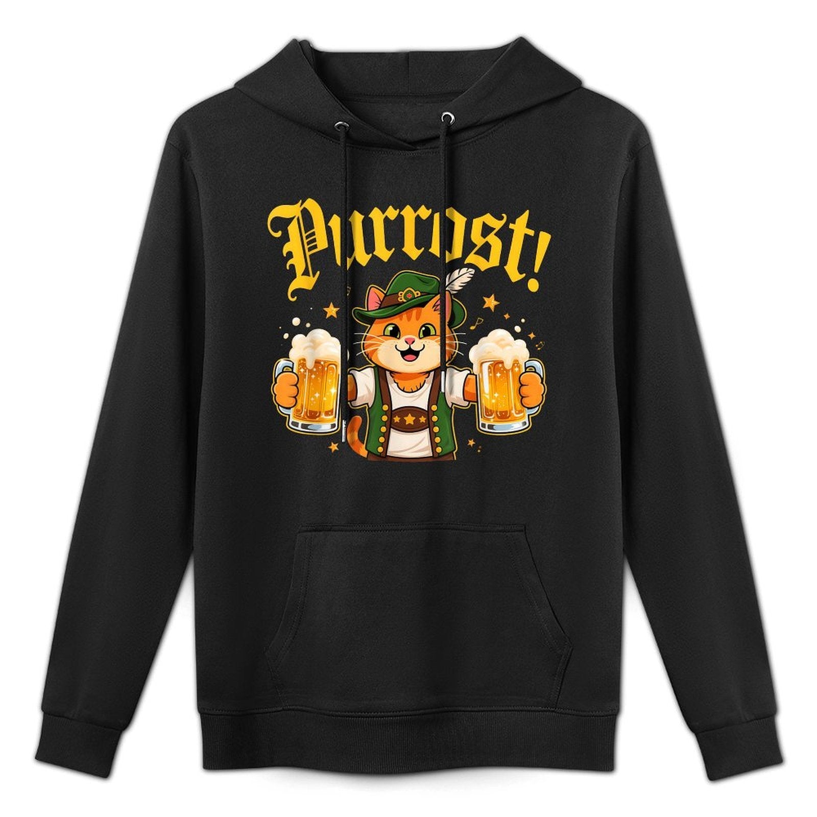 Funny Cat Oktoberfest Beer Purrfest Drinking Crew All-Day Comfort Hoodie