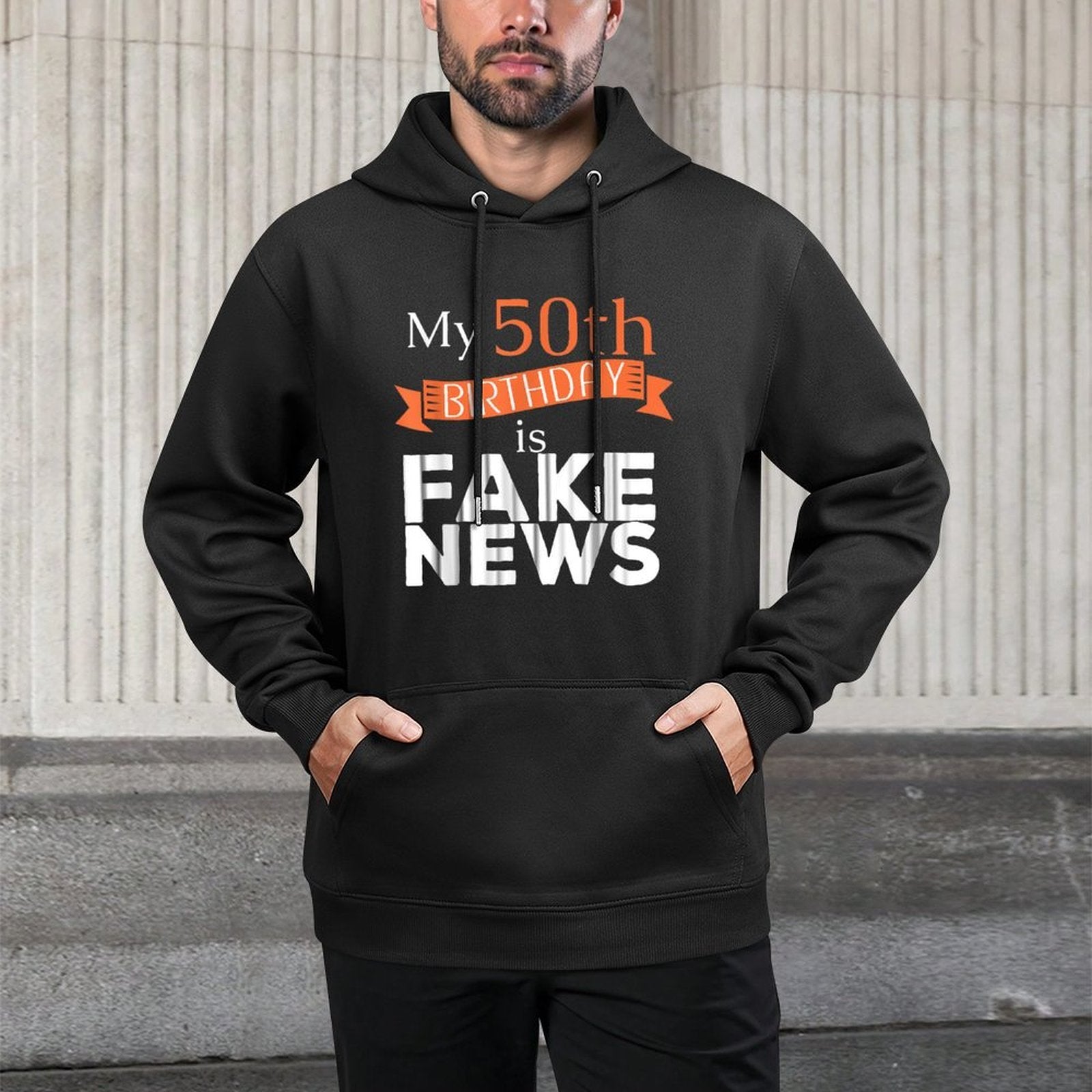 Funny 50th Birthday Fake News Men Women Customizable Surface Hoodie