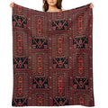 Three Flowers Palestinian Embroidery Multi-functional Throw Blanket