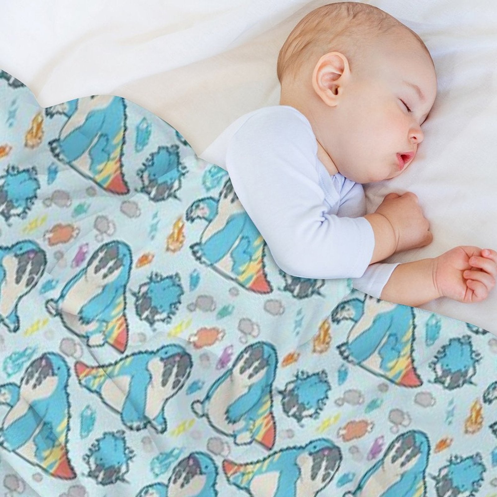 Dodogama Party Pattern (Pastel Blue) Eco-conscious Throw Blanket