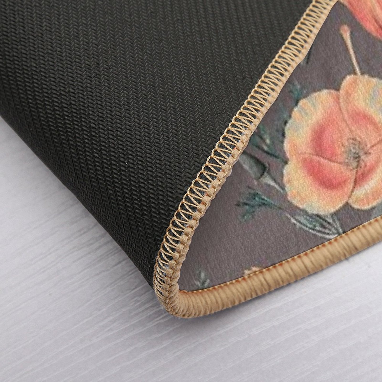 Vintage Orange Flowers Pattern  Stain-Proof Bath Mat