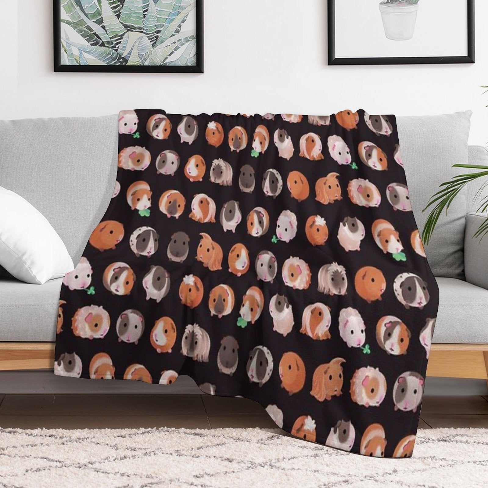 Guinea Pig Day - Dark Machine-washable Throw Blanket