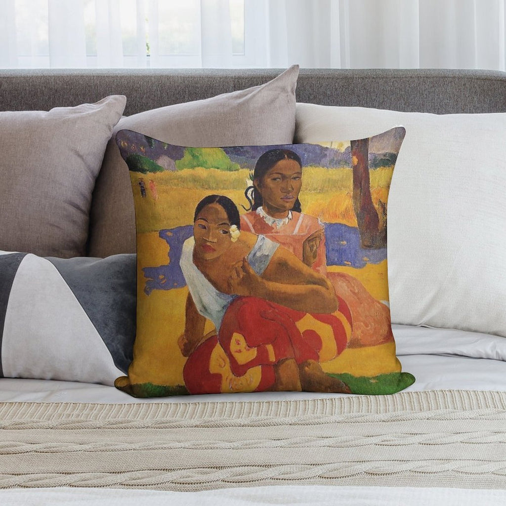 'Nafea Faa Ipoipo' - Paul Gauguin Soft Anti-Pilling Throw Pillow