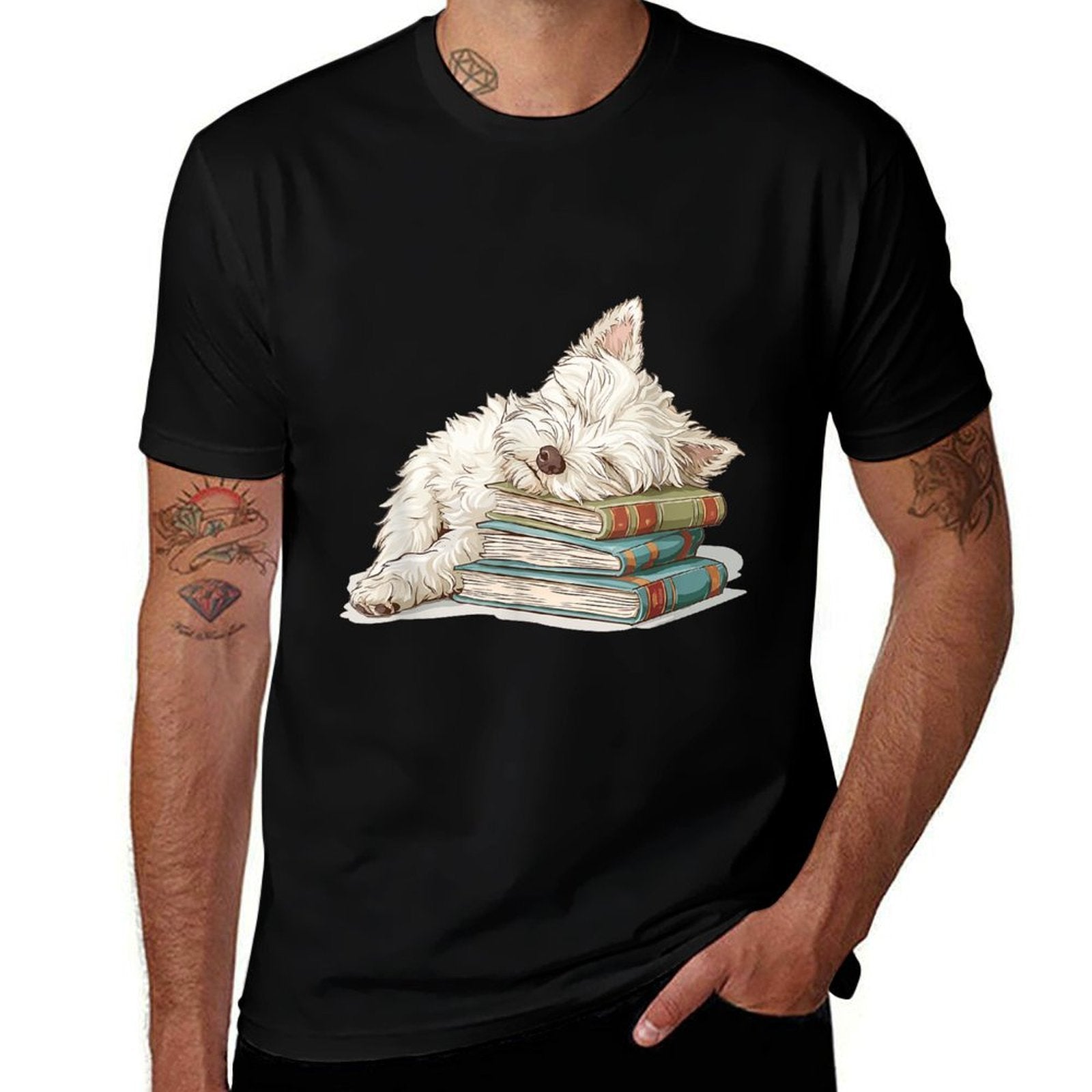 West Highland White Terrier Books Dog Breed Westie for Men Women Girls Kids  Trendy Pattern T-Shirt
