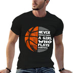 Hoops Girls Never Underestimate A Girl Who Plays Basketball  Relaxed-fit T-Shirt