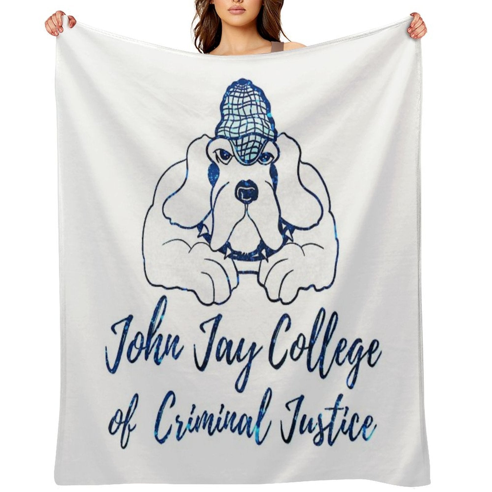 Glitter John Jay College of Criminal Justice Easy Care Throw Blanket