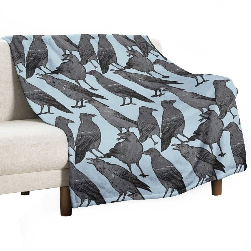 Cute Crow Pattern All-season Throw Blanket