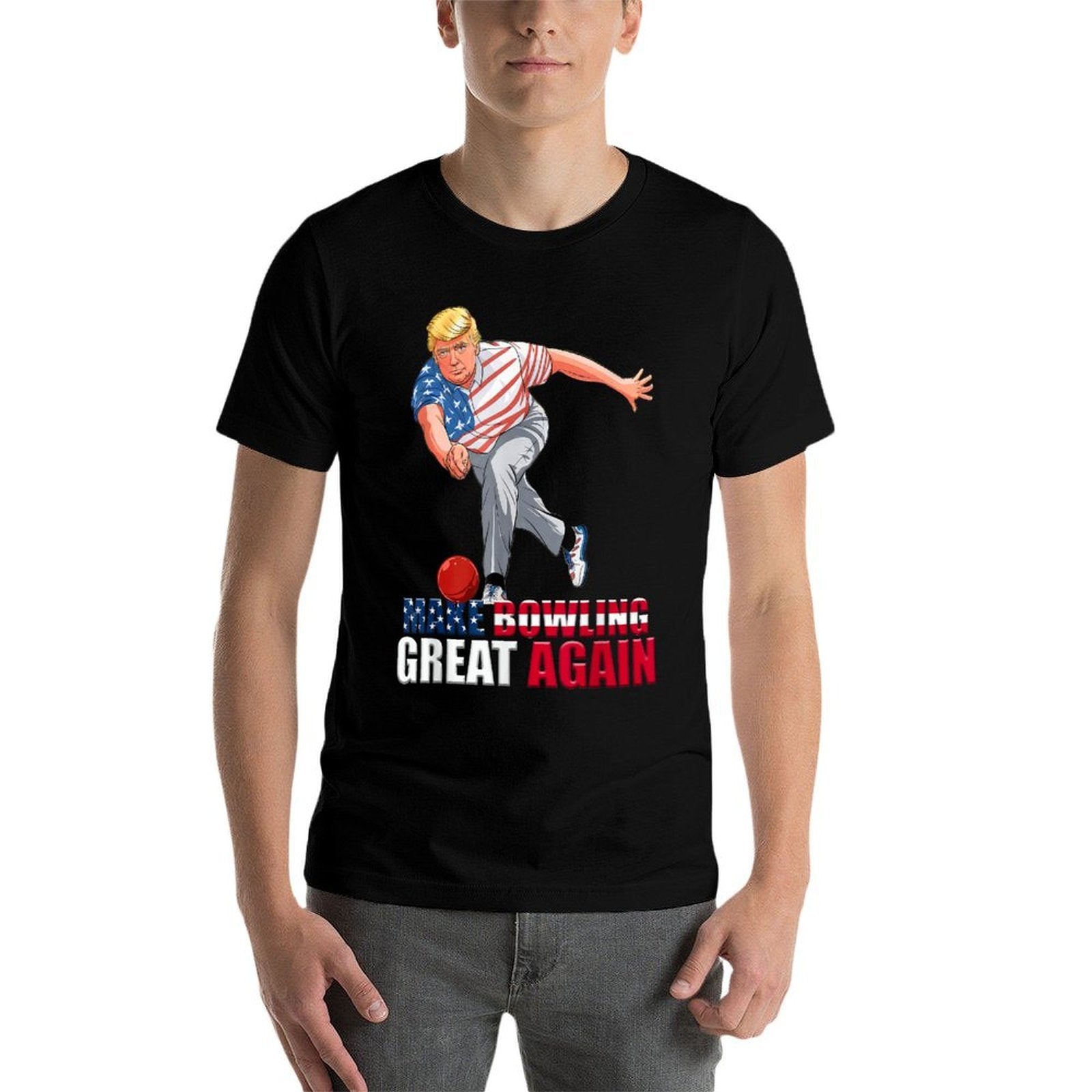 Funny Trump Bowling Make Bowling Great Again  Wrinkle-resistant T-Shirt