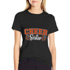 Cheer Sister My Favorite Cheerleader Calls Me Sisters Orange  Graphic-printed T-Shirt