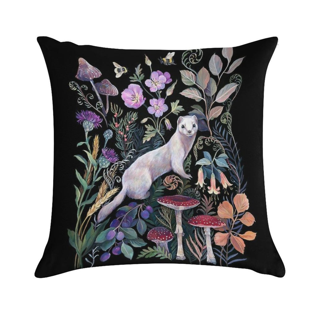 White Ermine Soft Bedroom Essential Throw Pillow