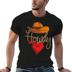 Howdy Cowboy Cowgirl Western Country Rodeo Howdy Men Boys  Relaxed-fit T-Shirt