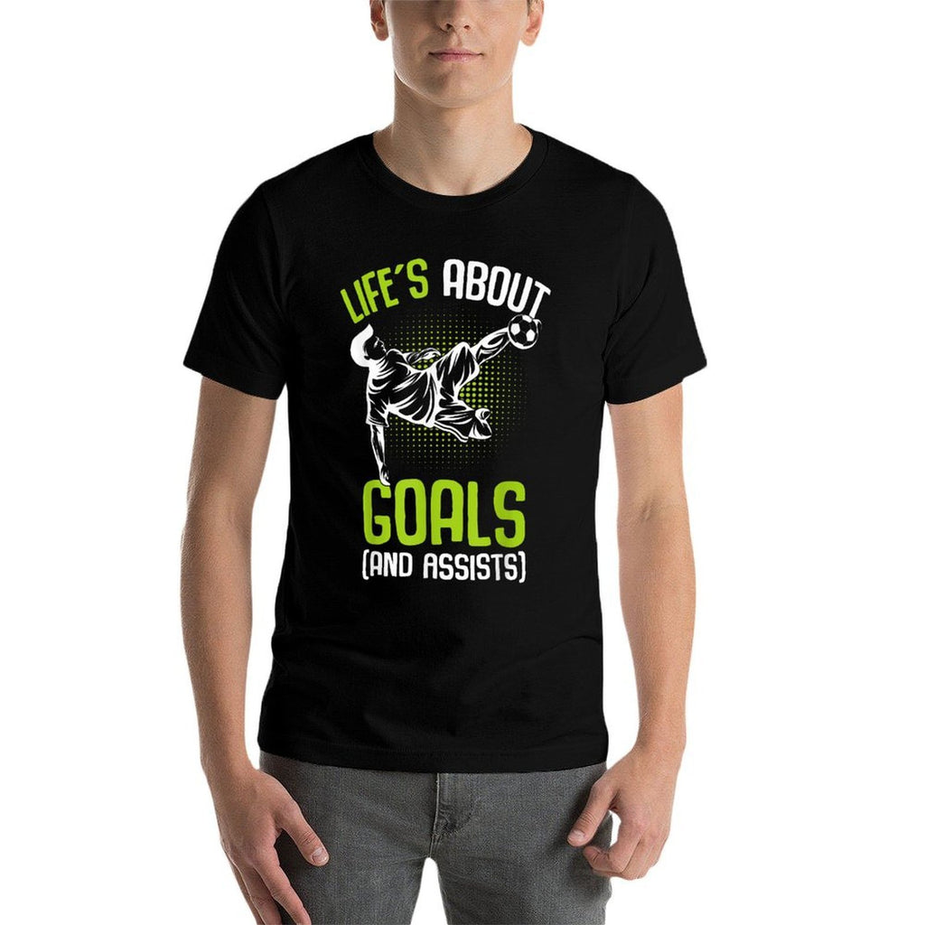 Life´s About Goals Soccer Player Boys Kids Youth  Stretchy T-Shirt