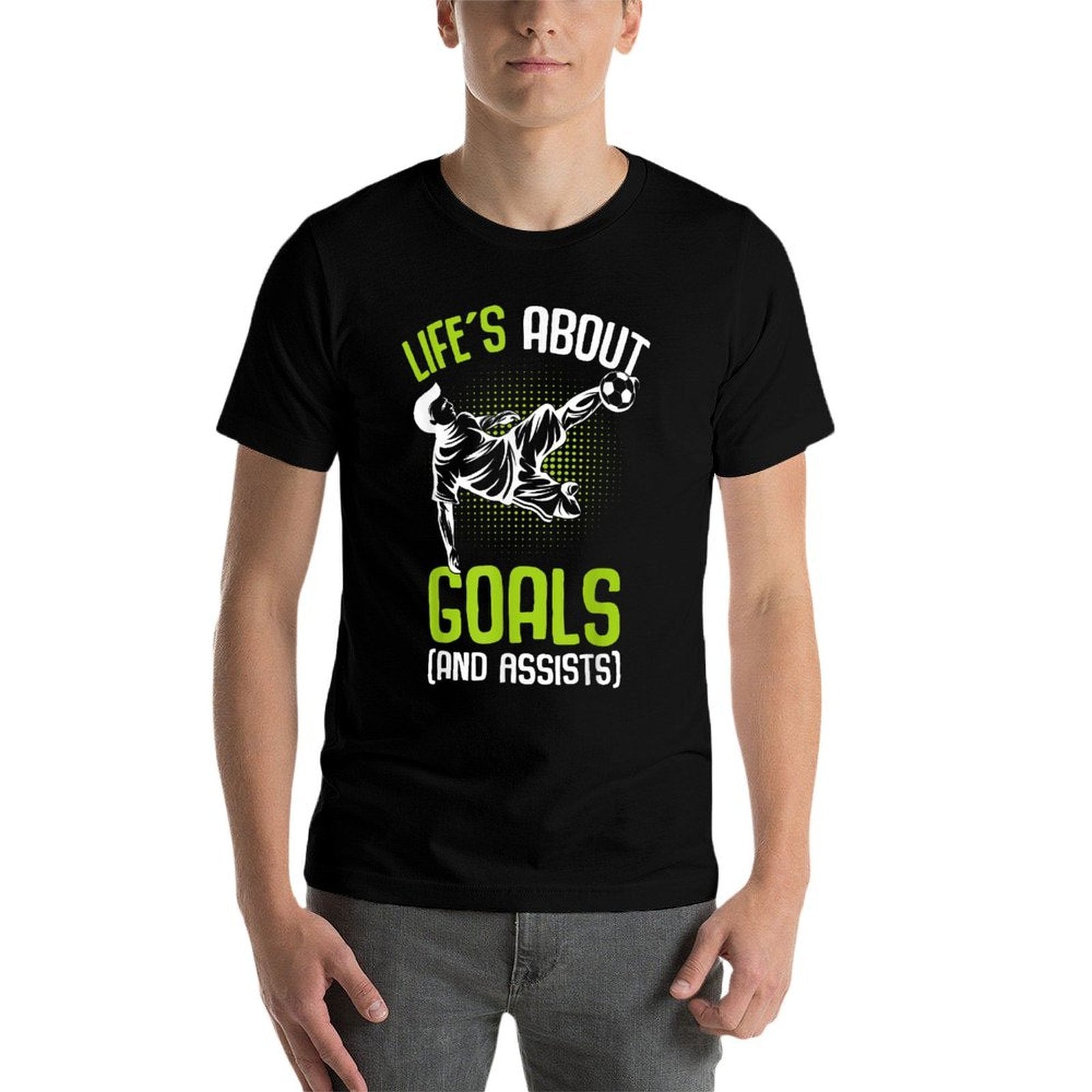 Life´s About Goals Soccer Player Boys Kids Youth  Stretchy T-Shirt