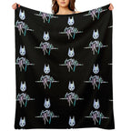 The Stray Game Logo in Holographic Iridescent Rainbow Anti-pilling Throw Blanket