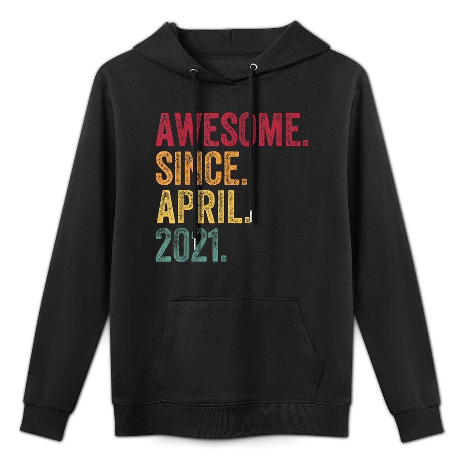Awesome Since April 2021 4th Birthday 4 Years Old - Retro Cotton-Polyester Blend Hoodie