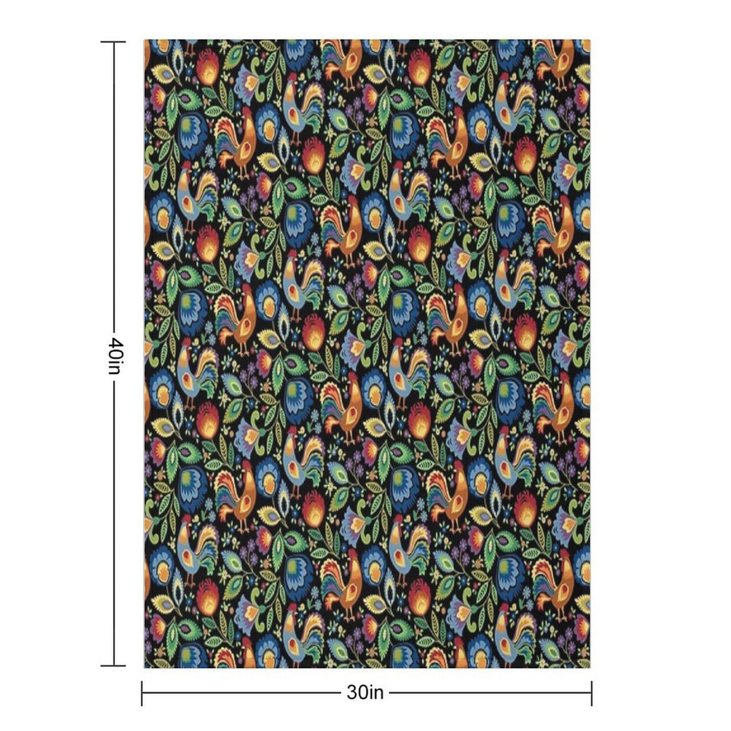 Polish Folk Roosters Versatility Throw Blanket