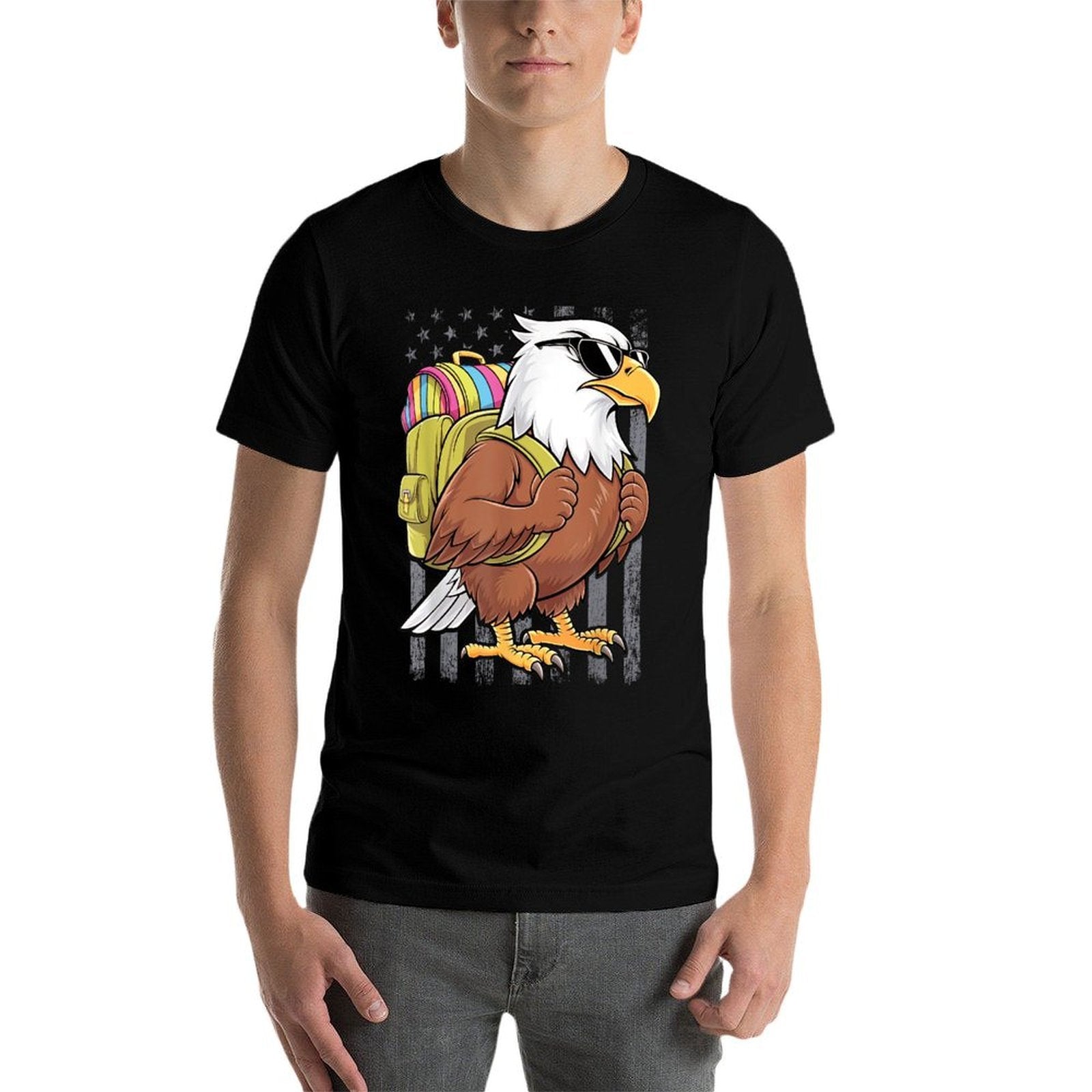 Funny Eagle First Day of School Teacher Back to School Eagle  Trendy Pattern T-Shirt