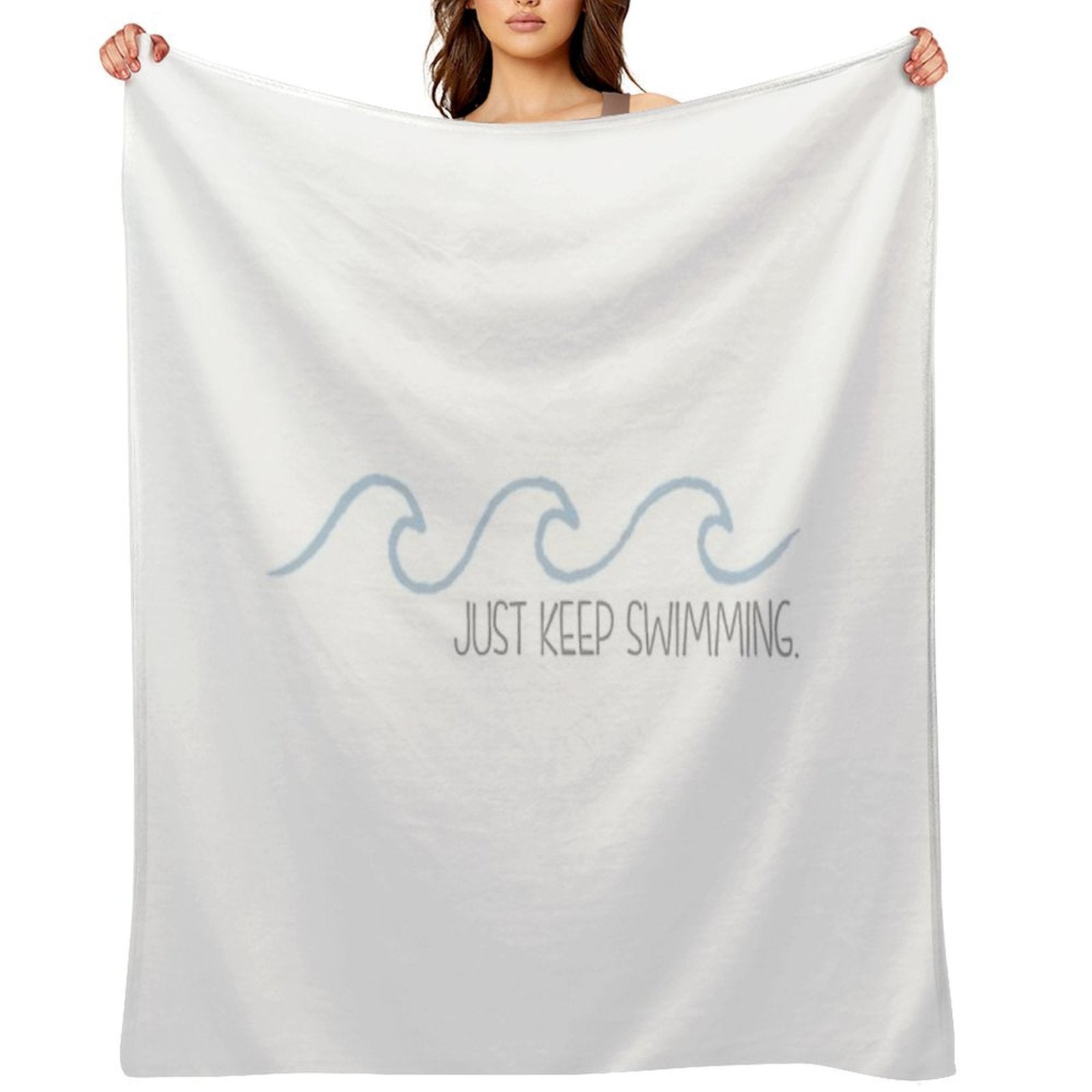 Just Keep Swimming Wave Eco-conscious Throw Blanket