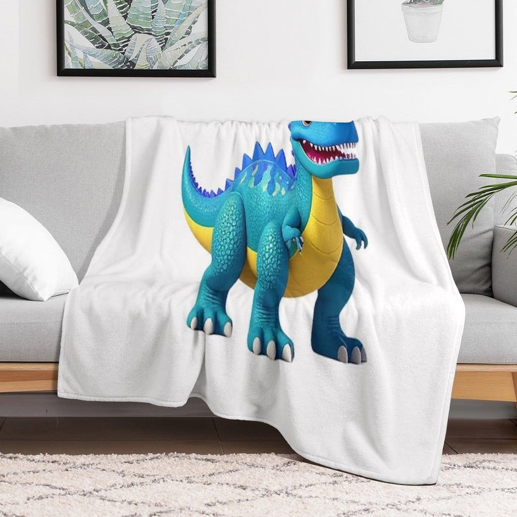 Smiling Dinosaur Cartoon Character Easy Care Throw Blanket
