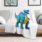 Smiling Dinosaur Cartoon Character Easy Care Throw Blanket