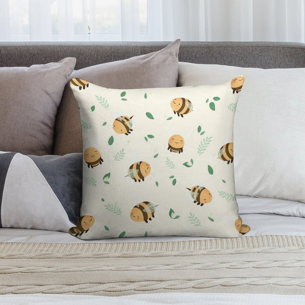 Lots of Bees Soft Shrink-Resistant Throw Pillow