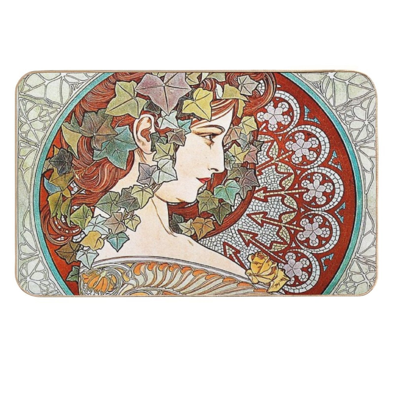 Alphonse Mucha - Ivy, 1901  Eco-Friendly Bath Mat
