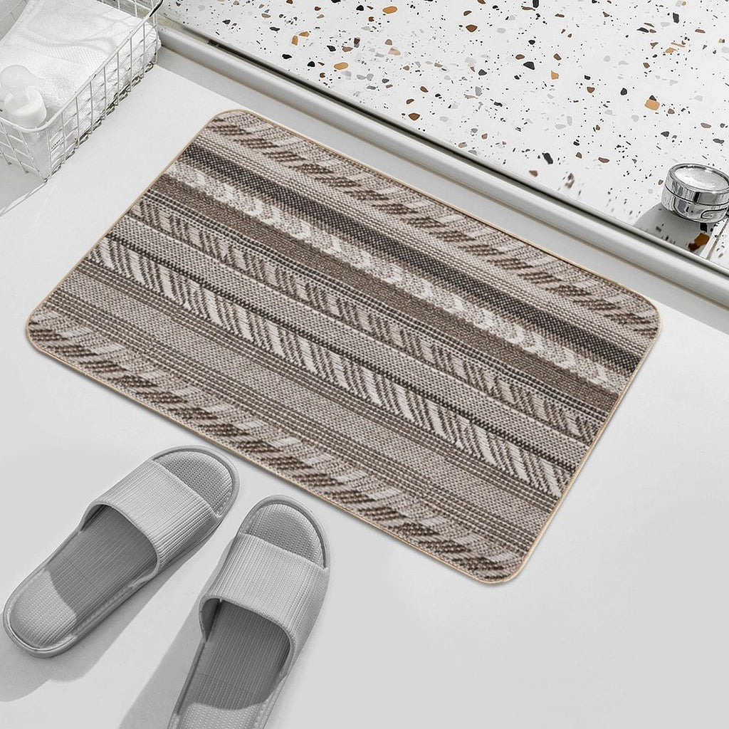 Tobacco - Boho Stripe -  Anti-Trip Bath Mat