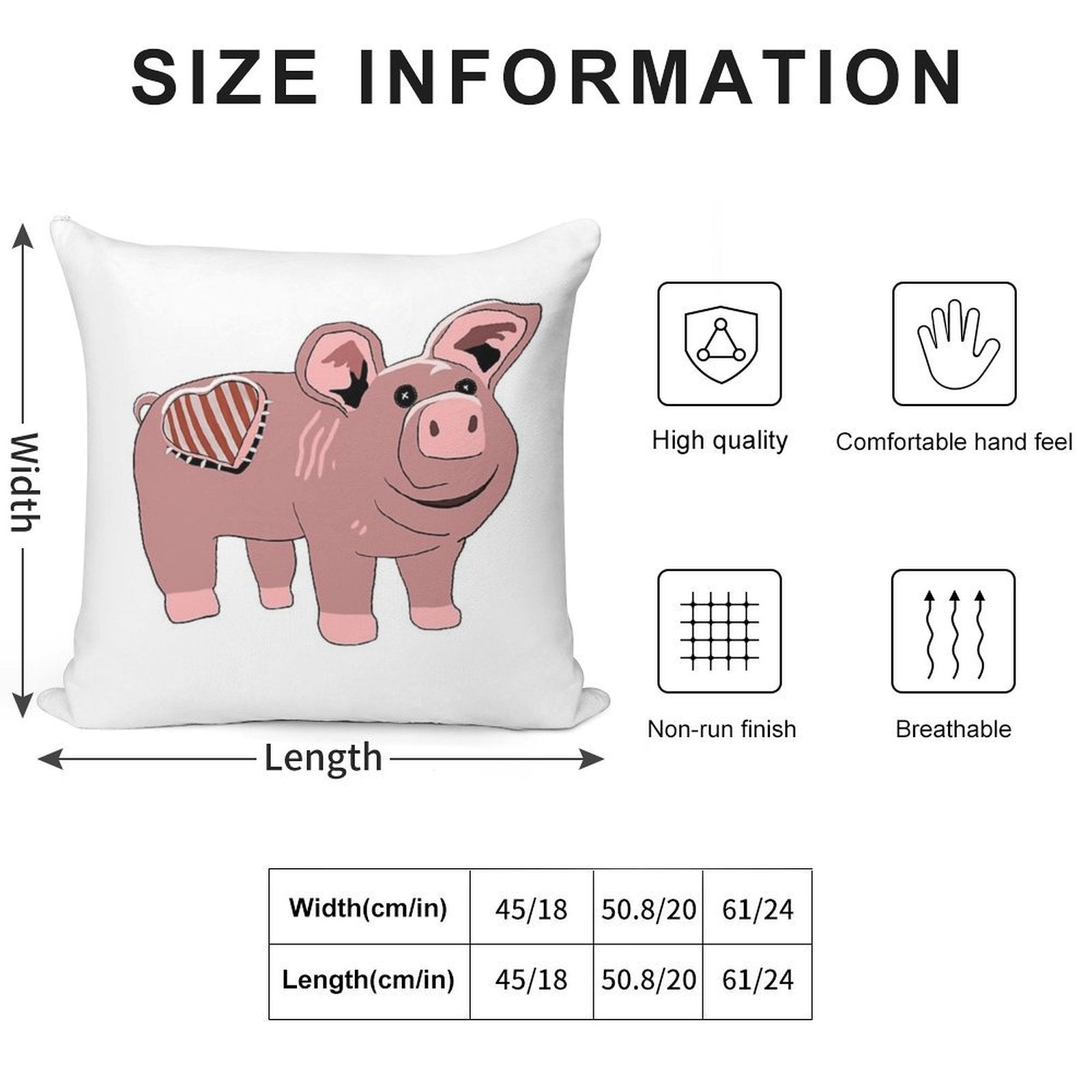 Slumberland Pig Plush Soft Anti-Pilling Throw Pillow
