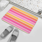 Fruit Salad Stripes - Horizontal  Non-Slip Bath Mat