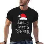 Santas Favorite Runner - Christmas Funny Running Gift  Easy-care T-Shirt