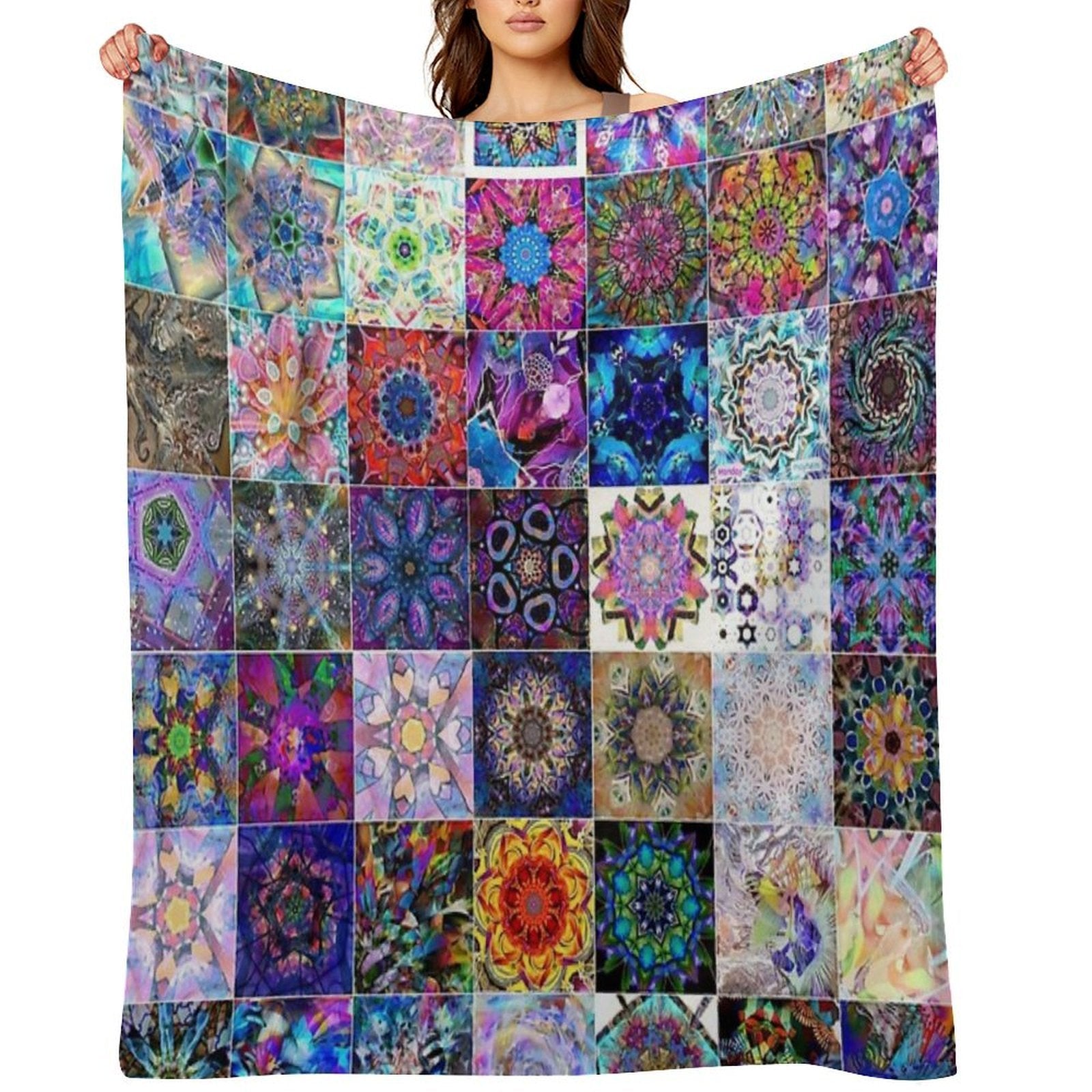 Kaleidoscope Patchwork Travel-friendly Throw Blanket