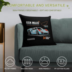 Ford GT40 - Ken Miles Le Mans 1966 Soft Shrink-Resistant Throw Pillow