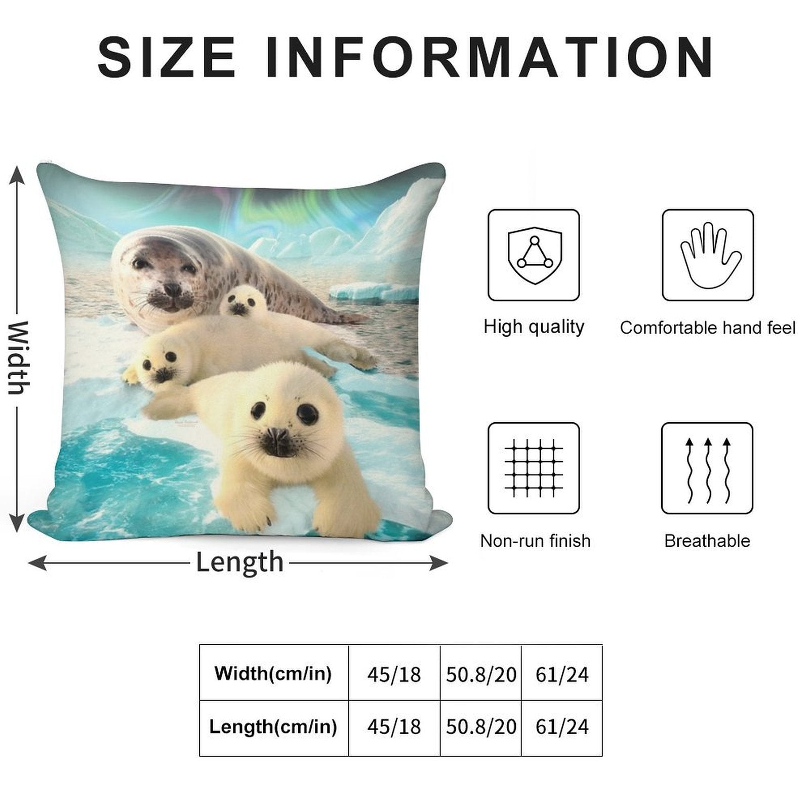 Grey Seals Arctic Soft Anti-Pilling Throw Pillow