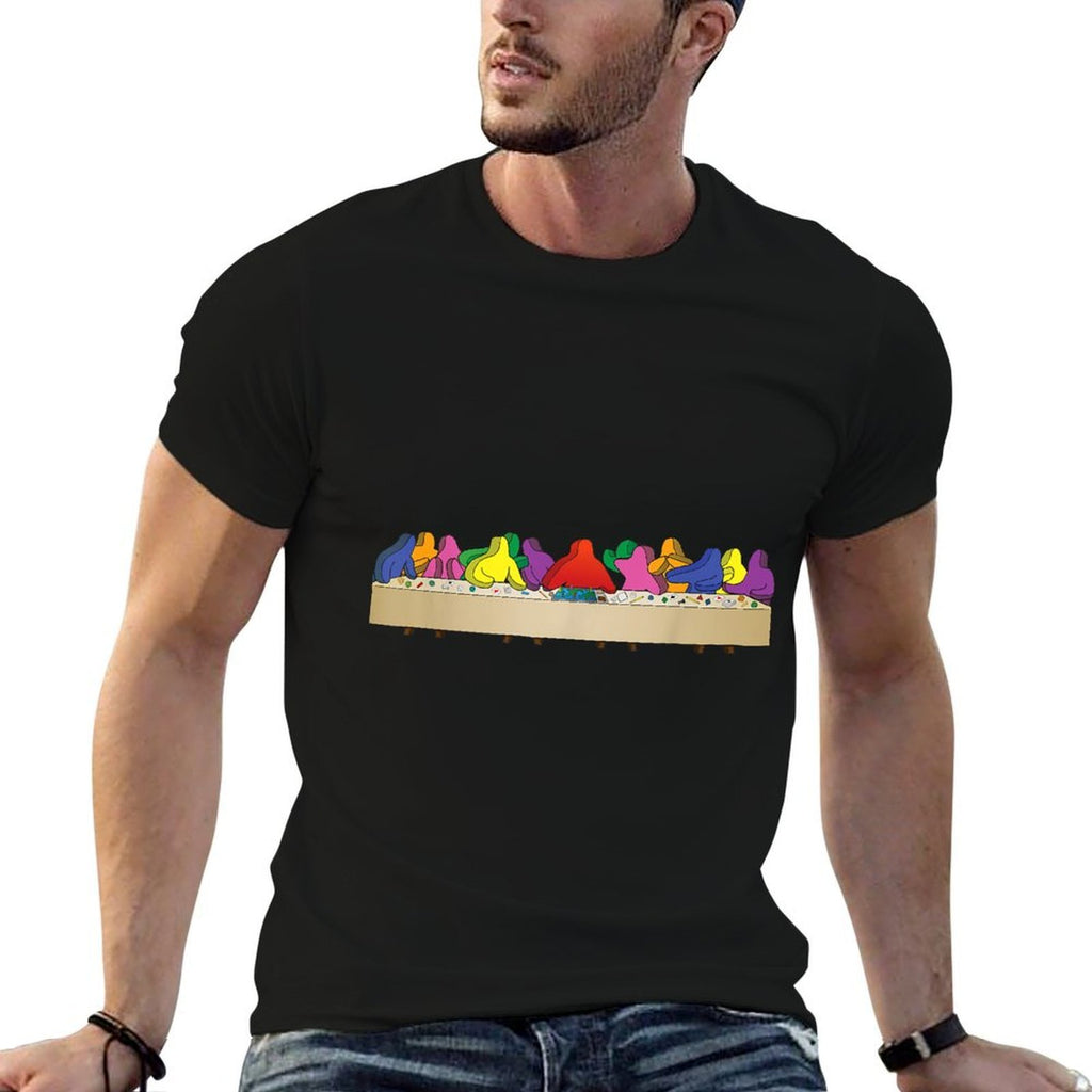 Da Vincis Painting with Board Game Meeples  Fade-proof Color T-Shirt