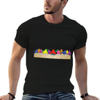 Da Vincis Painting with Board Game Meeples  Fade-proof Color T-Shirt