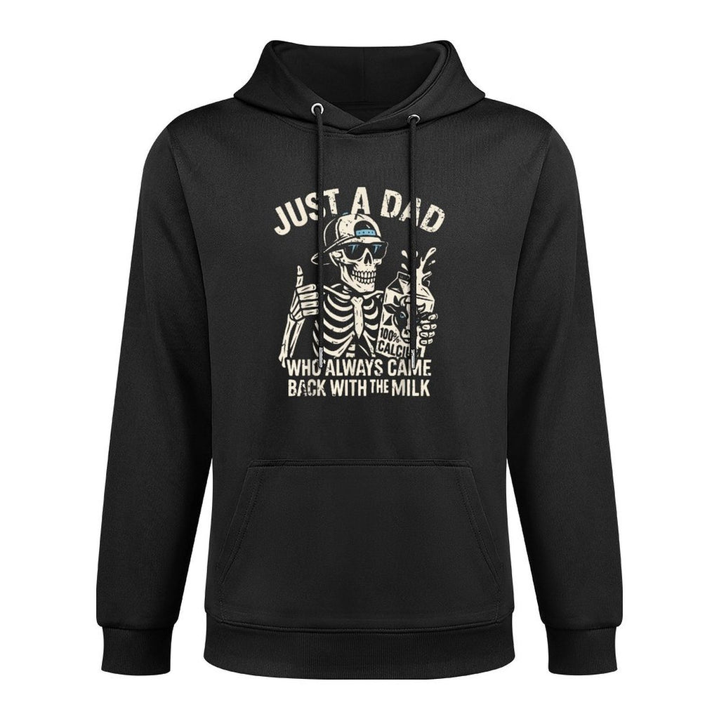 Skeleton Funny Just A Dad Who Always Came Back With The Milk Unisex Design Hoodie