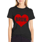 Retro Valentines Day Bruh Meme Heart Funny Sayingns Boy  Eco-friendly Material T-Shirt