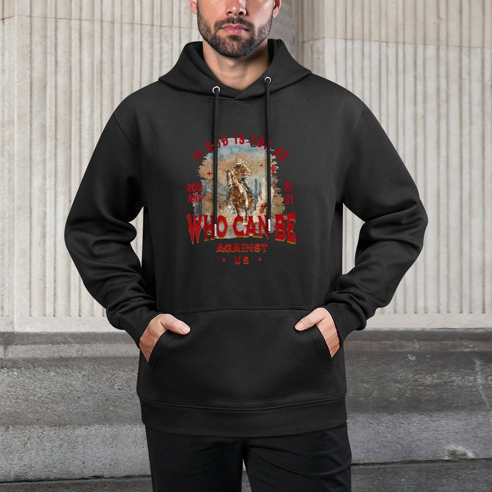 Cowboy Bible Scripture Verse Western Jesus For Mens Faith Shape Retention Hoodie