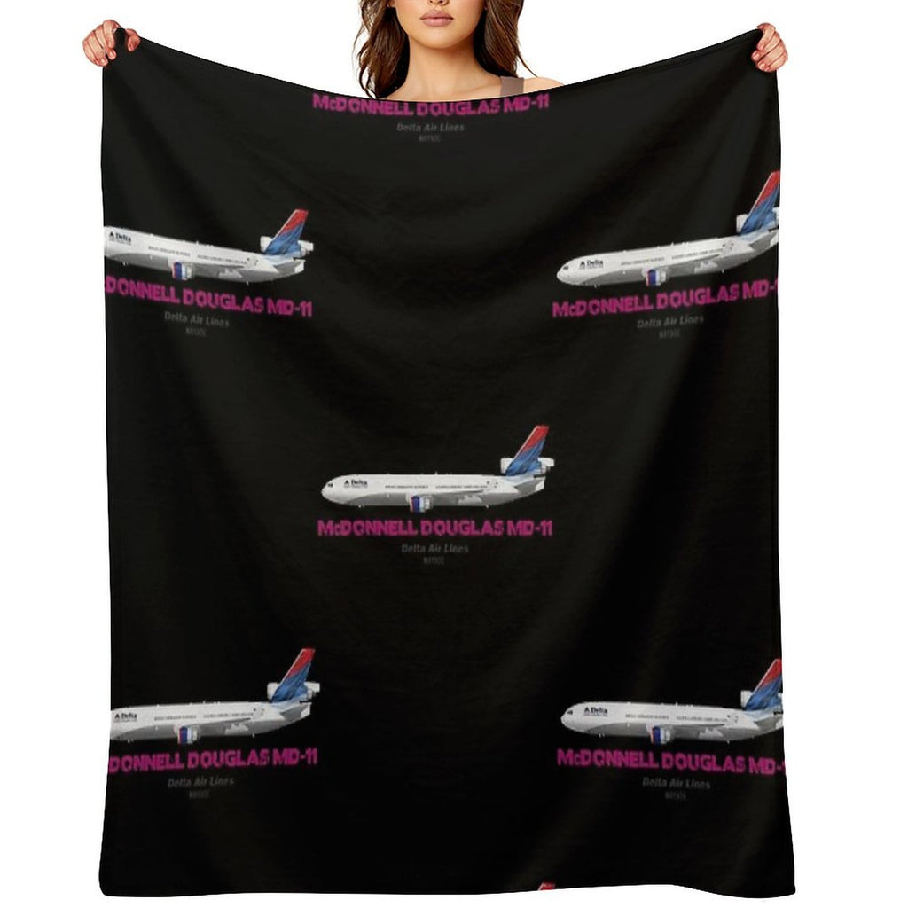 McDonnell Douglas MD-11 - Delta Air Lines Gift-ready Throw Blanket