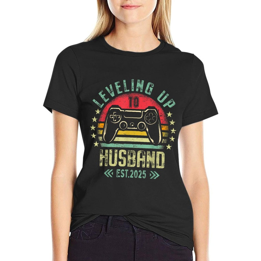 Engagement for Gamer Groom Leveling Up To Husband 2025  Soft T-Shirt