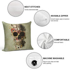 Garden Skull Light Soft Warmth Comfort Throw Pillow