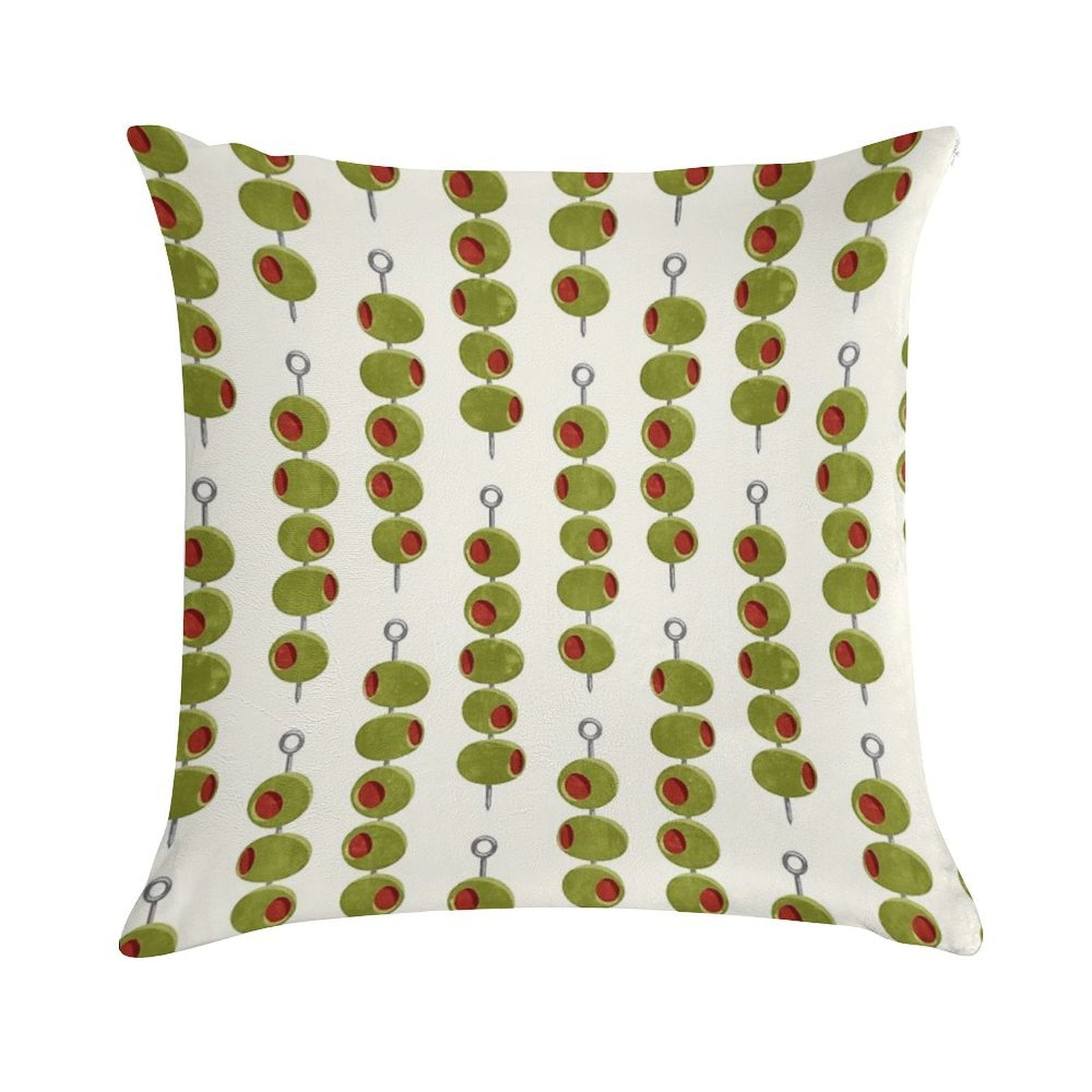 Martini Cocktail Olives  - Olives on A Stick Soft Shrink-Resistant Throw Pillow