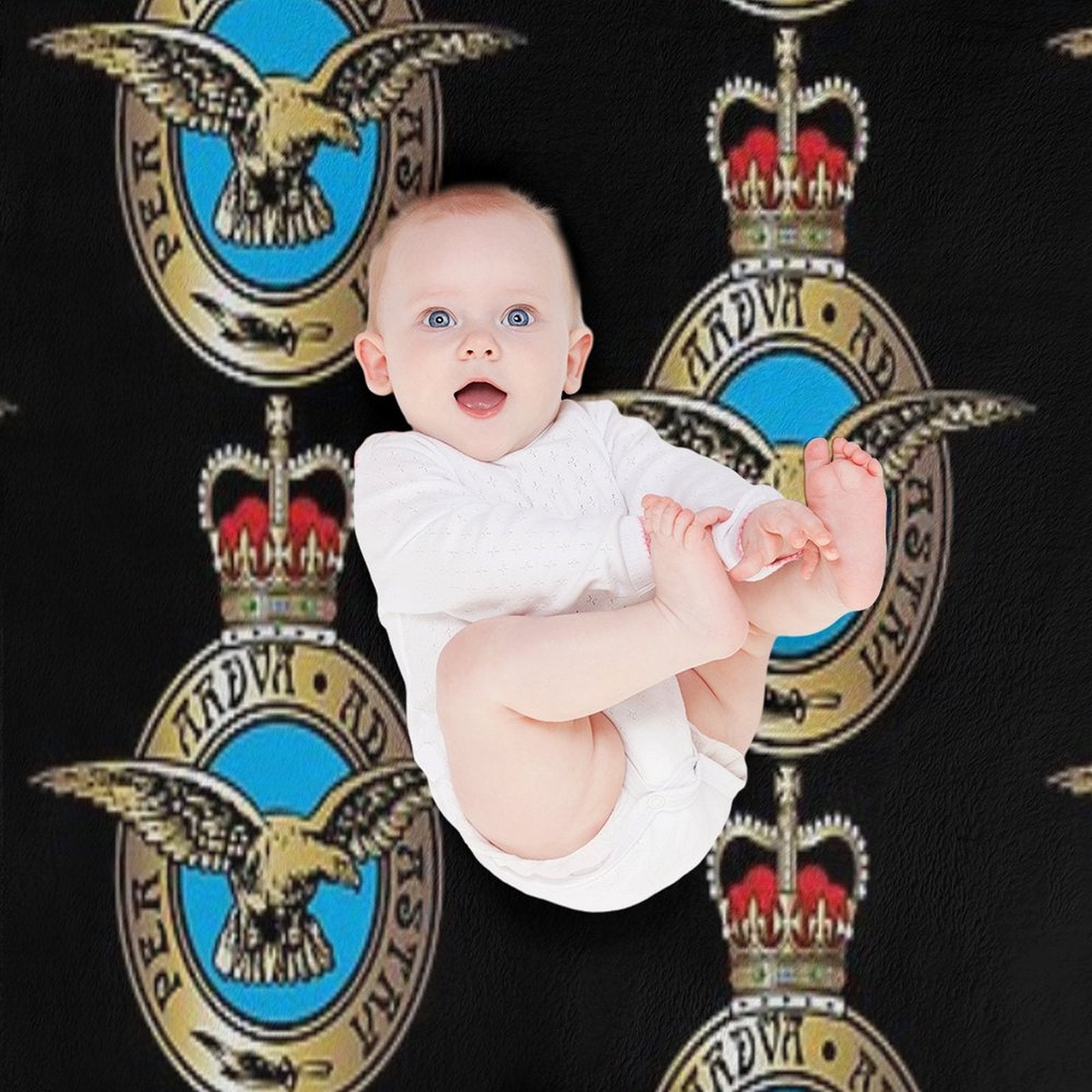 Royal Air Force Badge Sustainable Throw Blanket