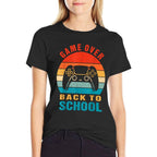 Back to School Funny Game Over Teacher Student Controller  Versatile T-Shirt