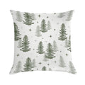 Christmas Night with Green Trees Soft Hidden Zipper Throw Pillow