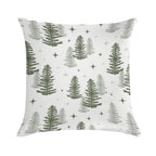 Christmas Night with Green Trees Soft Hidden Zipper Throw Pillow