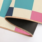 Colorful Squares Green Violet  Odorless Bath Mat