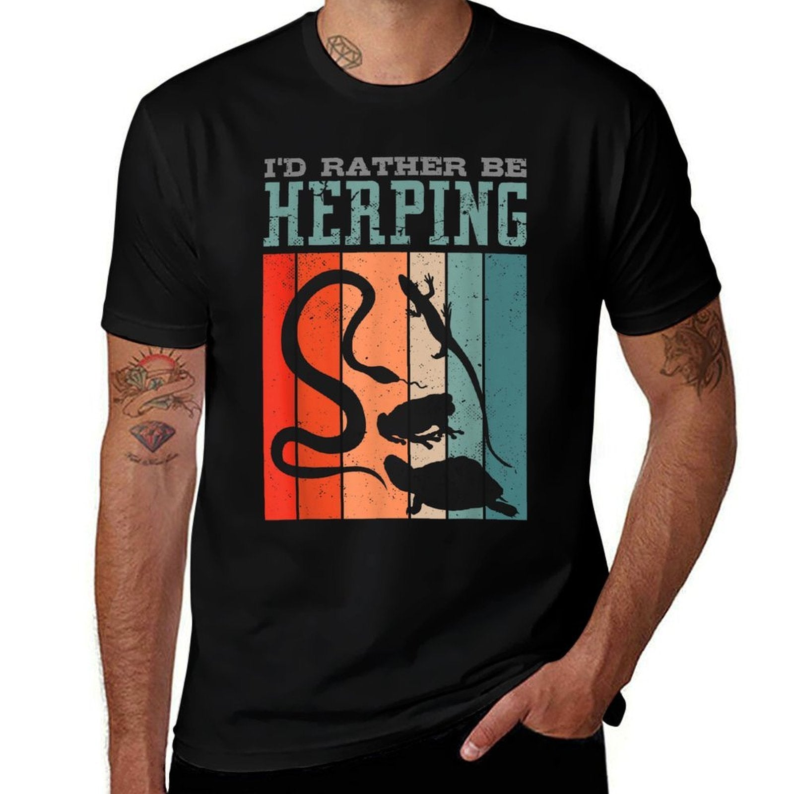 Herpetologist Herpetology Herp Id Rather Be Herping  Trendy Pattern T-Shirt