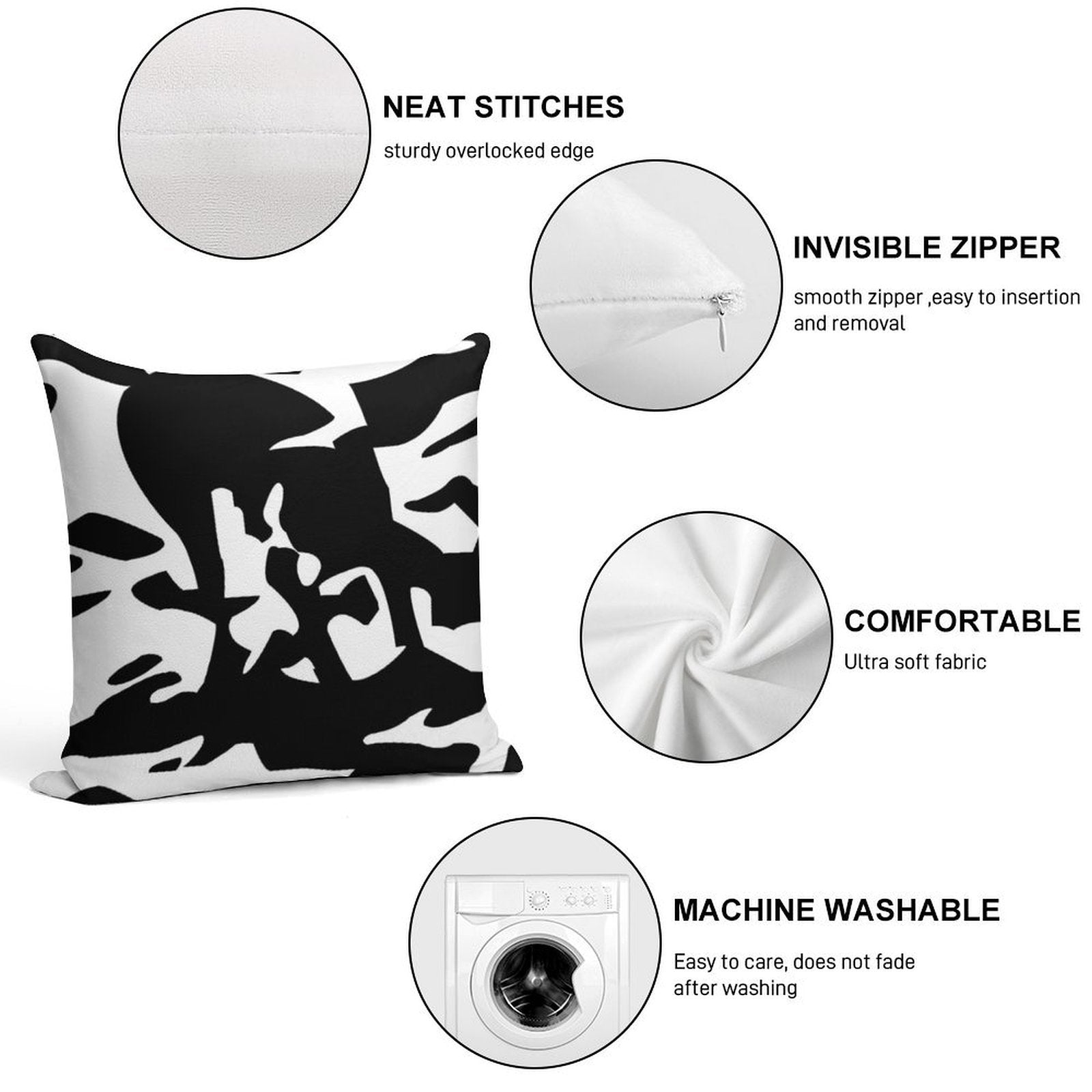 Funyarinpa Soft Washable Throw Pillow