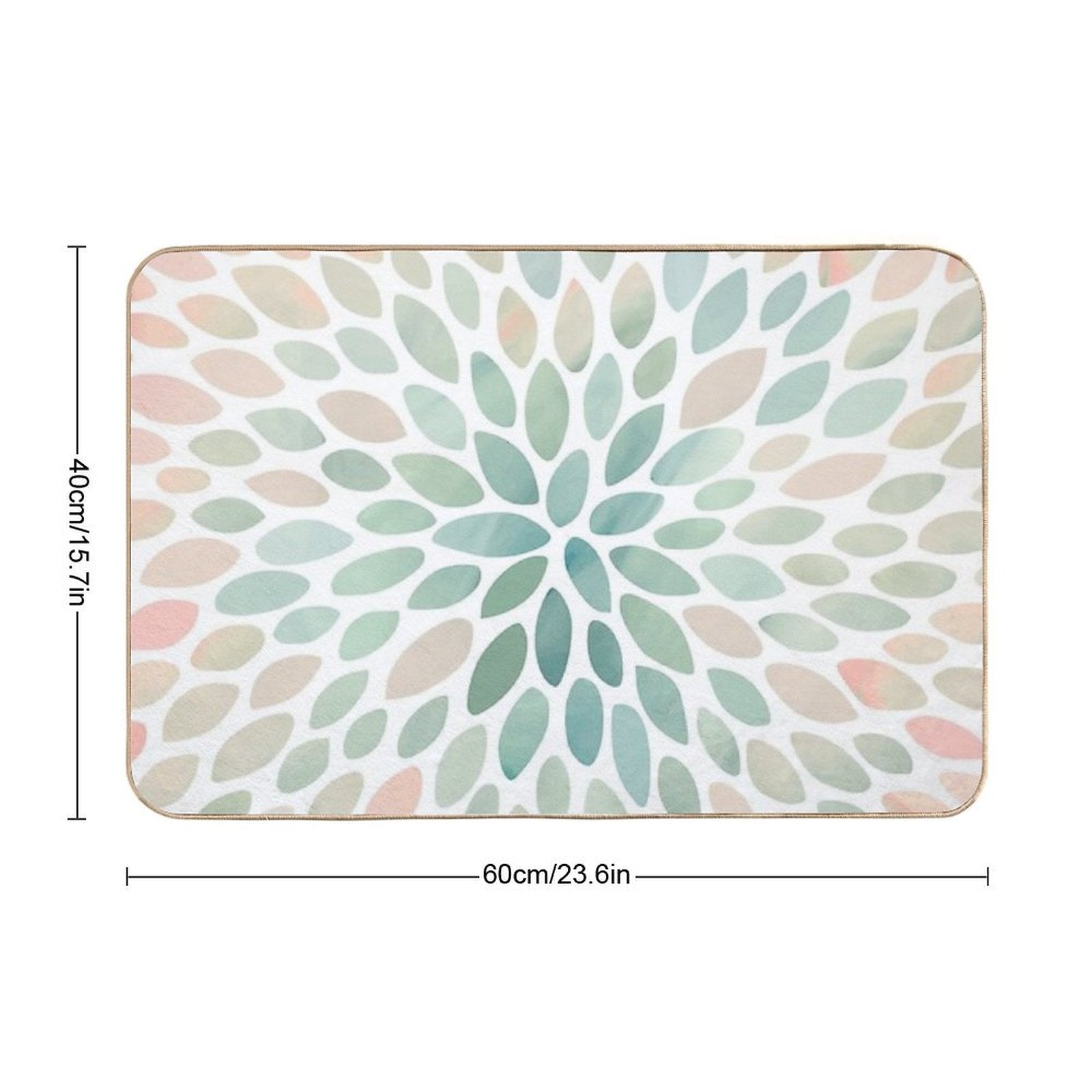 Floral Bloom Pattern, Coral, Peach, Green  Toxin-Free Bath Mat